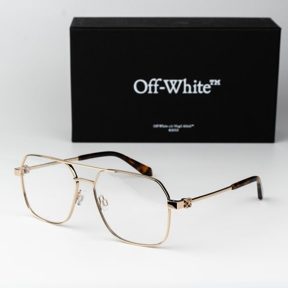 Off-White STYLE 7J Women Eyeglasses Gold Aviator OERJ07J STYLE 7J 7600 - Picture 1 of 15